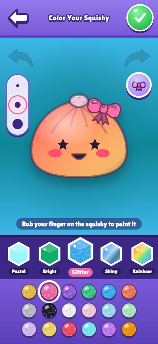 Coloring a squishy with glitter paint